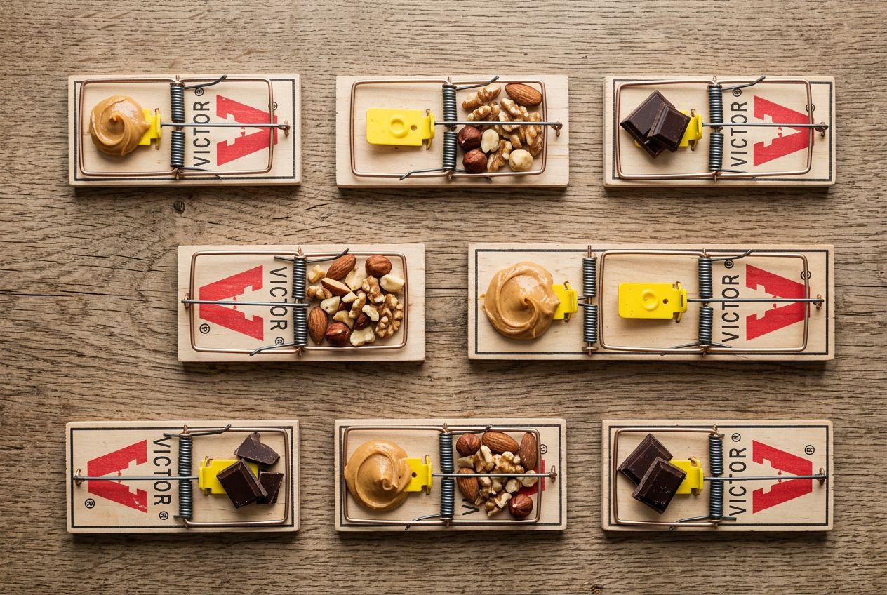Comparaison des meilleurs appâts pour piège à rat : beurre de cacahuète, noix et chocolat noir